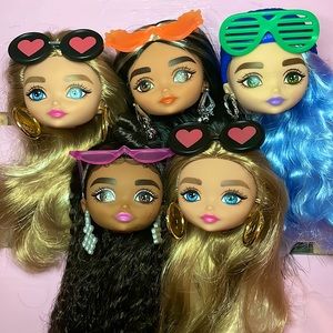 Barbie Extra Mini lot of 5 HEADS ONLY